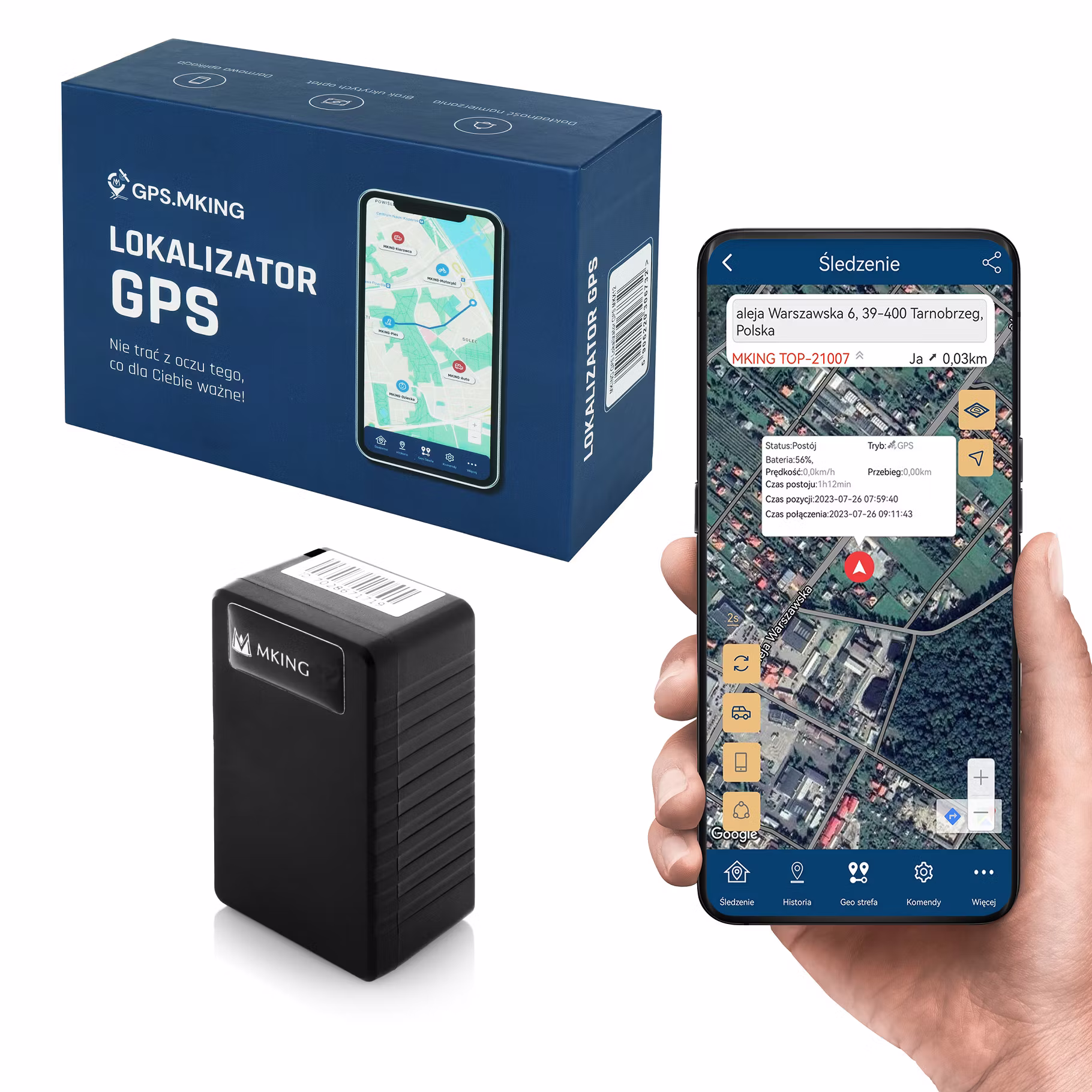 Lokalizator GPS mini IP65 bez abonamentu do śledzenia - uniwersalny MK50